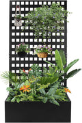 Metal Planter Box with Trellis for Climbing Plants 35x18x71Inch Planter with Privacy Screen&ampTrellis Privacy Planters for Patio