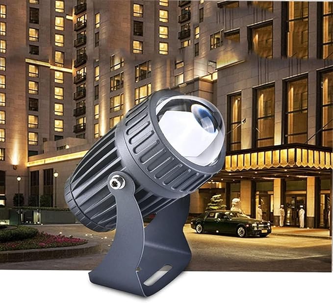 Rotating LED Spotlight - 10W Wall Light with Long Range Waterproof IP65 Outdoor Light with Narrow Beam Adjustable Projection Light for Bridge billboards Yellow-10W(85-265V)