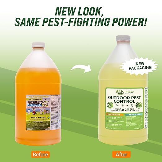 Mosquito Magician Liquid Concentrate - Kills Mosquitoes Fleas &amp Fire Ants Use with Pump or Backpack Sprayers Foggers or Automatic Misting Machines Ideal for Yards Lawns Patios 1 Gallon -