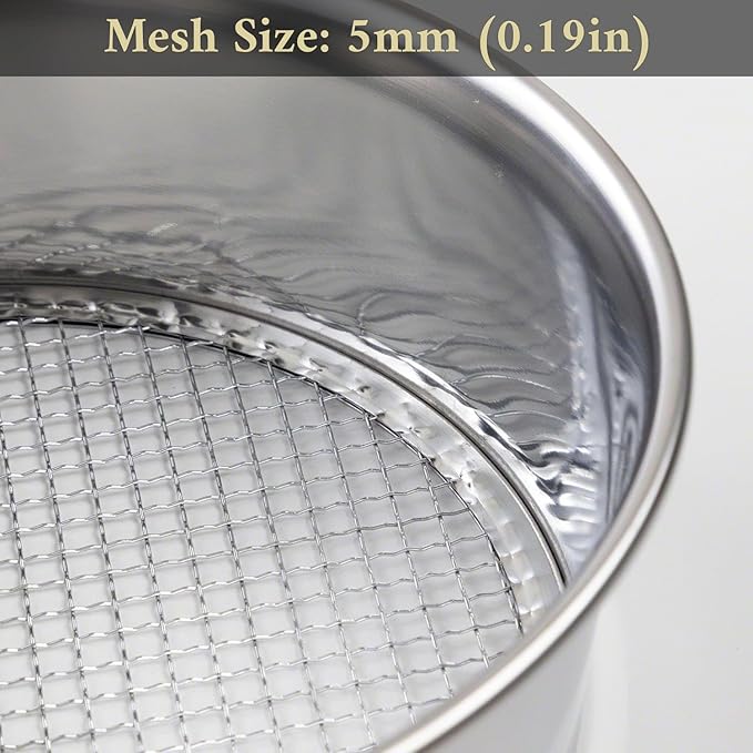Wazakura 3PCS Soil Sieve Set 8-1/4 inch (210mm)3 Sieve Mesh Filter Sizes Japanese Bonsai Gardening Tool - 8-1/4inch(210mm)