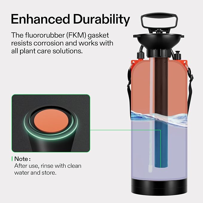 VIVOSUN Pump Sprayer 2 Gallon Pressurized Lawn &amp Garden Water Spray Bottle with Adjustable Shoulder Strap Pressure Relief Valve for Spraying Plants Garden Watering and Cleaning