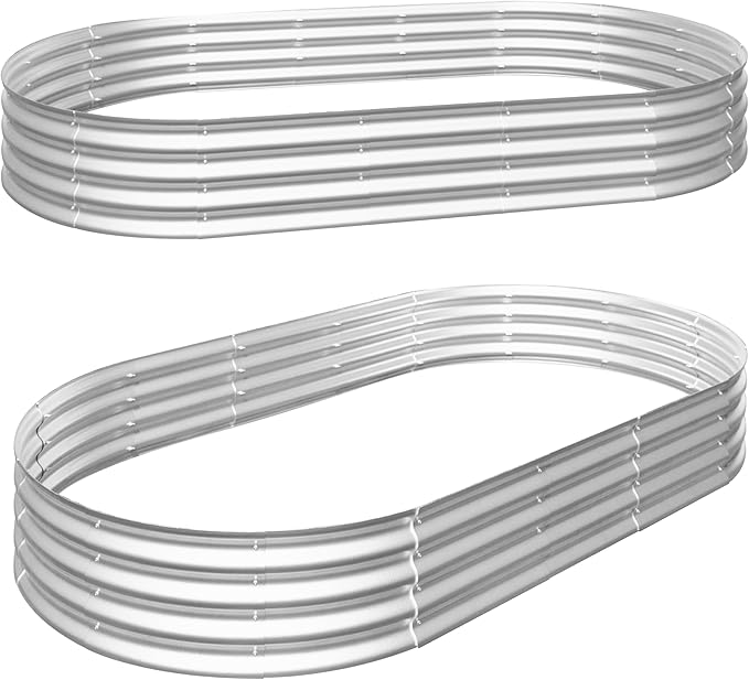 Galvanized Steel Raised Garden Bed 8x4x1ft (96x48x12) - Commercial-Grade Planter Box for Vegetables &amp Flowers | 1200lb Capacity | Rust-Proof &amp Expandable Design | 30-Min Assembly