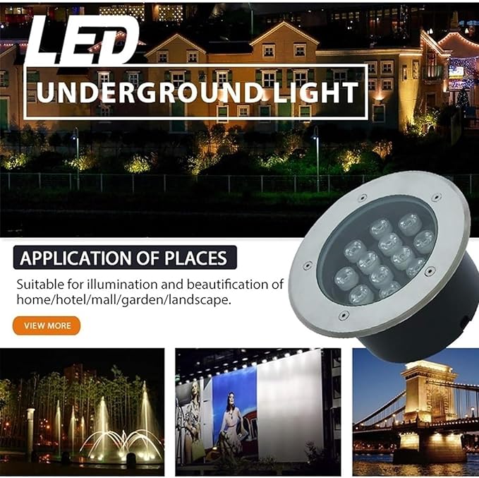LED Landscape Lights - Outdoor Buried Lights Recessed Underground Lamp IP67 Waterproof Garden Ground Lights Landscape Decor Lighting Spotlight for DrivewayBlue-48W