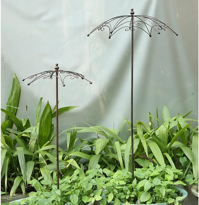 Metal Garden Trellis Plant Supports for Potted Plants Indoor for Climbing Vines Tomato Flower Vegetable Rose 93cm High Do Old Green(White)