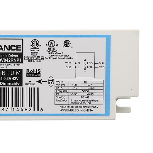 Advance XI013C030V042RNP1 Dimming LED Driver Xitanium LE+TE 20-42-Vdc 13W 120/277V