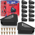 12 Pack Mouse Bait Stations with Visible Window &amp Keys Lockable Rodent Control Boxes Triangular Mice Traps Box for Indoor Outdoor Corners Garage Kitchen Bait Not Included (Black)