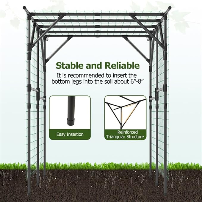 Large Garden Trellis Arch - 79x59x78 PE-Coated Metal Rustproof Plant Support for Climbing VinesClimbing Plants Vegetables Flowers Outdoor Arbor Wedding Party Decoration