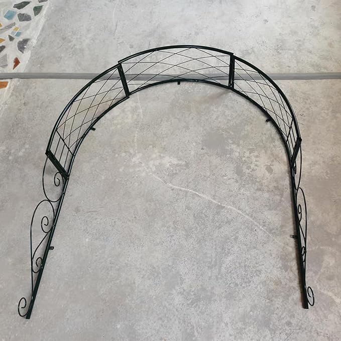 Metal Garden Arch Trellis Wall Mounted Rose Arch Garden Trellis for Windows Doors Entrances for Climbing Plants Garden ArchwayWindow Shade Frame(Green)