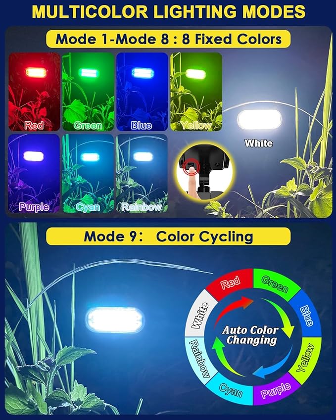 Solar Spotlights Outdoor Waterproof Color Changing Halloween Lights Auto On/Off Solar Spot Lights for Outside Multicolor 4 Pack