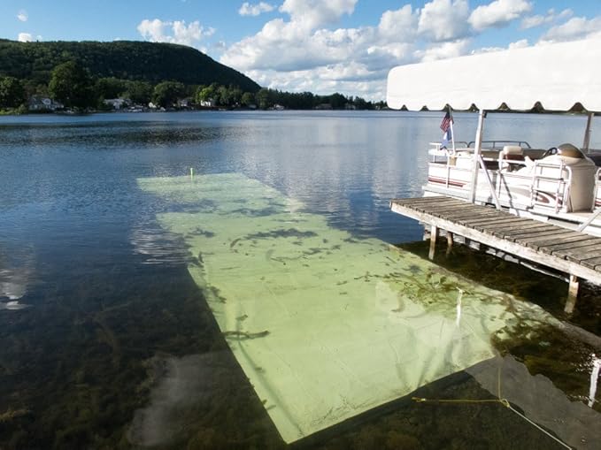 Aquatic Weed Control | Chemical-Free Vegetation Inhibitor for Lakes &amp Ponds | Benthic Barrier | Instant Weed Free Swimming (10.75 feet x 20 feet)