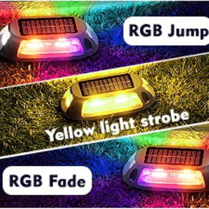Solar Underground Lamps - Outdoor Embedded Courtyard Lawn Lights with Floor Socket LED Landscape Lighting Walkway Warning Step Light IP65 Waterproof Solar Deck Lights(4PCS(0.3W-2V))
