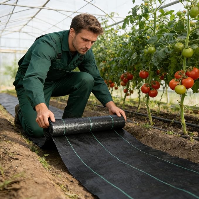 Landscape Fabric for Gravel - Garden Blocker Sheet | 1.6x164ft Ground Cover Fabric with Heavy Duty Material Sturdy Barrier Layer for Vegetable Beds Flower Gardens Greenhouse Landscaping
