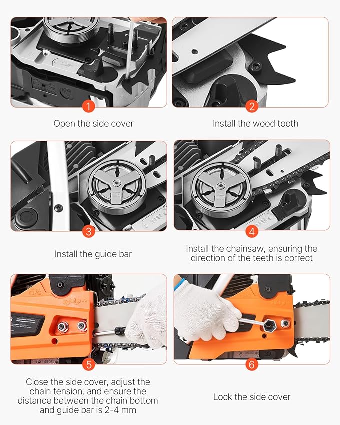 VEVOR Gas Chainsaw 52CC 2-Cycle Gasoline Powered Chainsaw 18 Inch Handheld Cordless Petrol Chain Saws For Forest Wood Garden and Farm Cutting Use