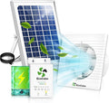 Solar Fan for Chicken Coop with Battery and Adjustable Thermostat Solar Powered Fan with 12W Bifacial Solar Panel &amp 4 Exhaust Fan Accessories with Anti-backflow Valve