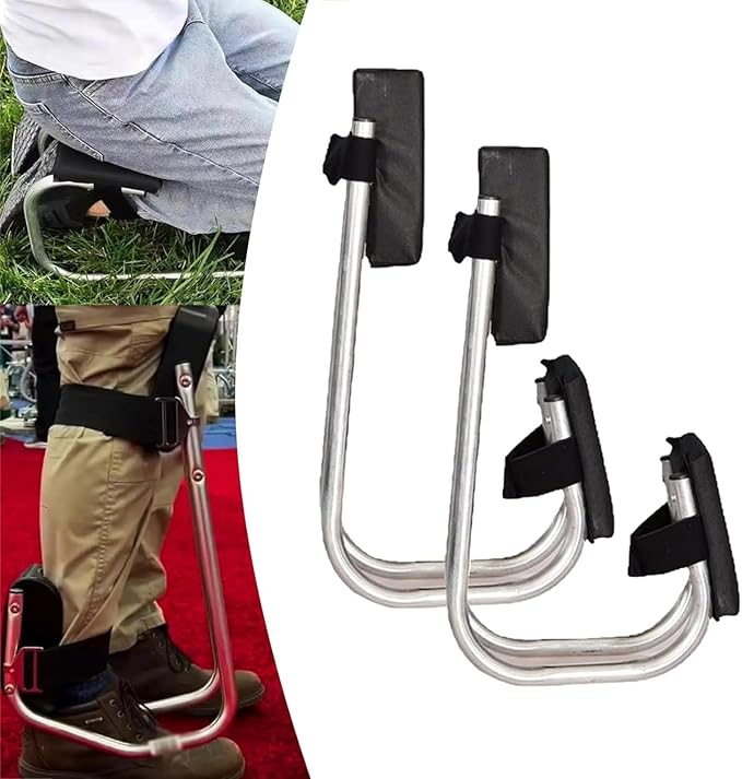 Knee Seat for GardeningKneeling and SeatStrap On Kneeling Device for GardenGardening Knee Pads Saving Tools for Farm Work(2 Pcs-Black)