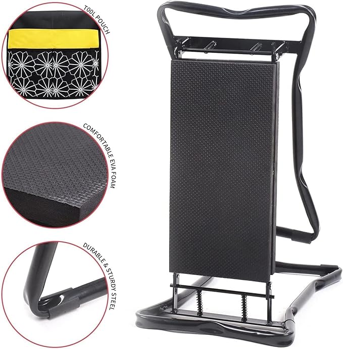 Garden Folding Stool Garden Dual-Purpose Garden Kneeling Chair Foldable Garden Seat Knee Pad Stainless Steel Kneeling Pad