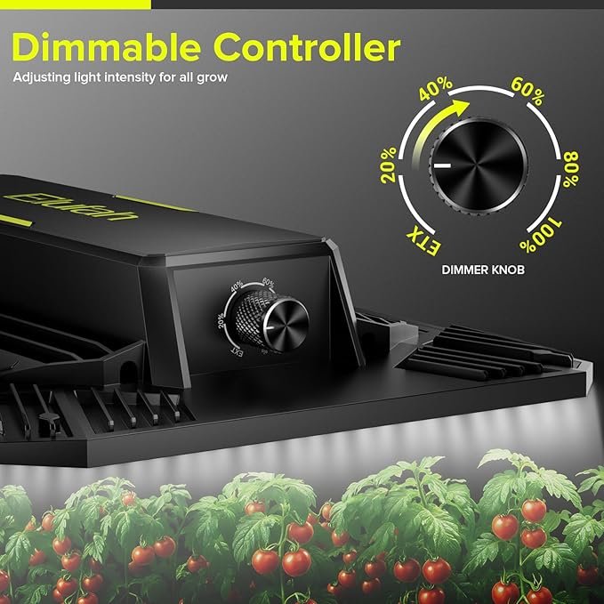 UAP1200 LED Grow Light for Indoor Plants 120W Plant Lights with Commercial Full Spectrum Dimmable High Efficiency Deeper Penetration Growing Lamps for Seedlings Veg Bloom in 2x2 3x3 Grow Tent