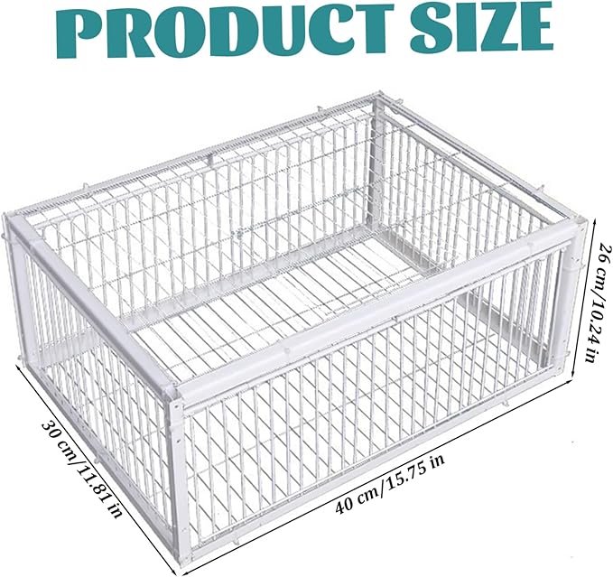 Pigeon Trap Bird Trap with One-Way Access Entrances &amp Skylight 16x12x10 Inch Metal Pigeon Cage for Farms Barns Gardens Doves Breeding