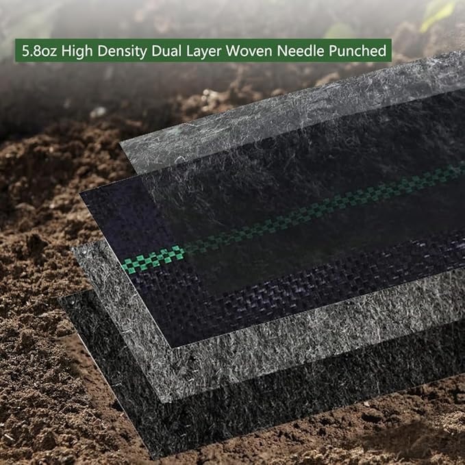 Driveway Fabric 5ft x 300ft Weed Barrier Fabric Heavy Duty 5.0 oz Premium Landscape Fabric for Garden Lawn Driveway &amp Outdoor Weed Control Durable Woven Ground Cover with High Permeability