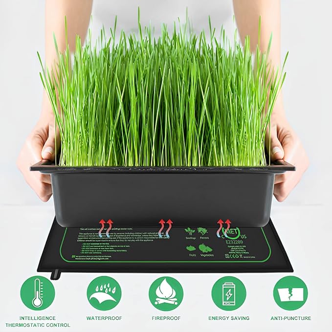 2 Pack Seedling Heat Mat for Seed Starting20 x 20.75 Waterproof Heating Pad for Indoor Plants Germination(L)