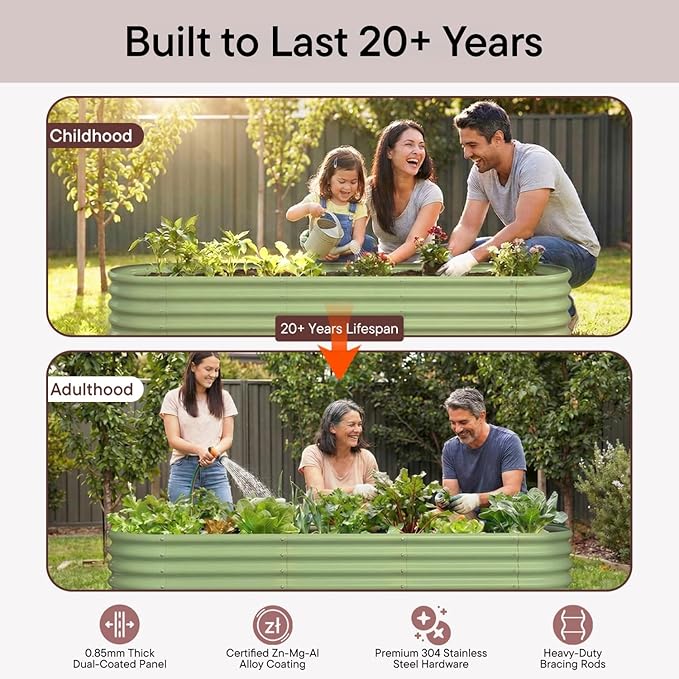 2-Pack L-Shaped Metal Raised Garden Bed 7x7x1.5 ft 18 Tall Galvanized Steel Corner Raised Garden Bed for Vegetables &amp Flowers Modular Outdoor Raised Planter Box - Brooklyn Grey