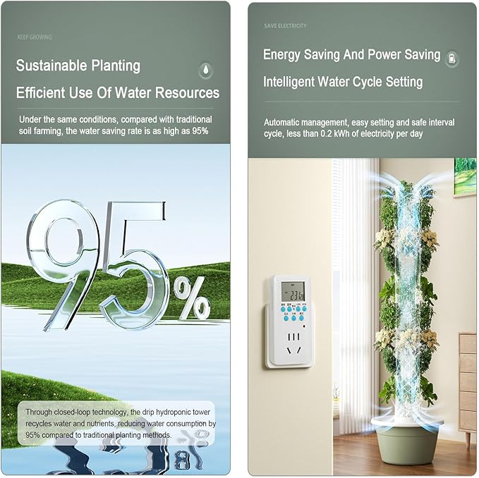 Hydroponics Growing System Kit Vertical Garden Planter with Grow Lamp Adjustable Hydroponic Garden Hydroponics Growing Tower Herbs &amp Vegetables Smart Home Indoor Gardening System5Layer