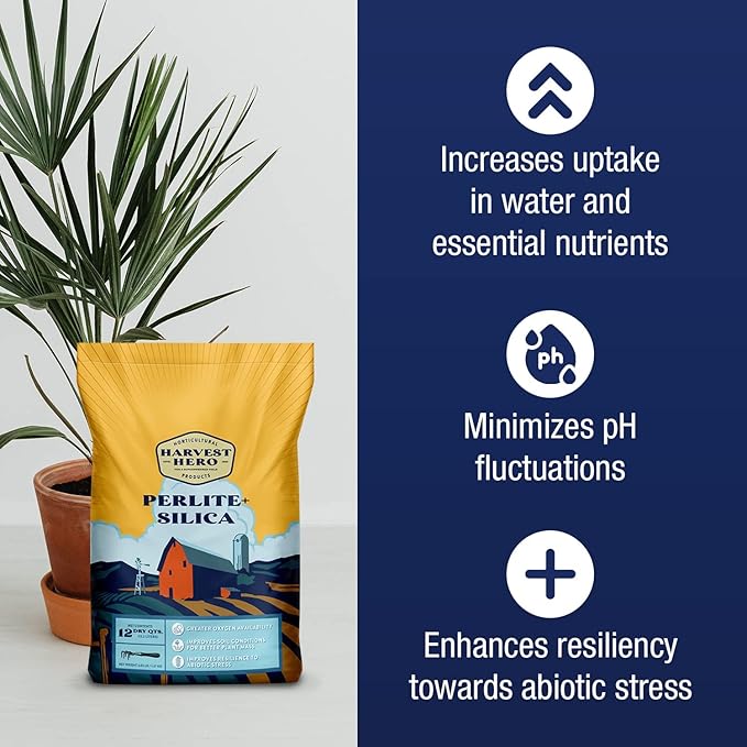 Perlite+ Silica - Promotes Strong Plants - Used for Hydroponic Growing Systems Transplanting and Potting Soil (3 CF)