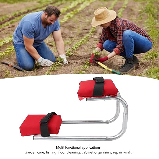 Ymiko Anti Numbness Knee Seat with EVA Seat Pad Steel Tubing - Support up to 330 lbs Foldable &amp Portable Gardening Knee Seat for Work Fishing Repair (2024) (Red)