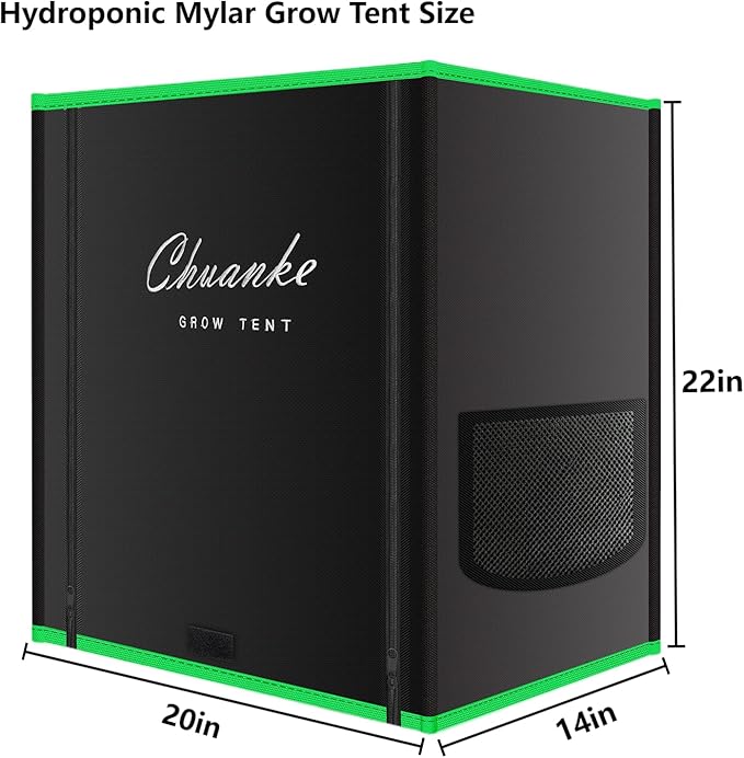 Small Grow Tent for Aerogarden Hydroponics Growing System Indoor 20x14x22High Reflective Mylar Leak-Proof of Light 600D Oxford Fabric for Indoor Plant (Black(Open-Bottom))