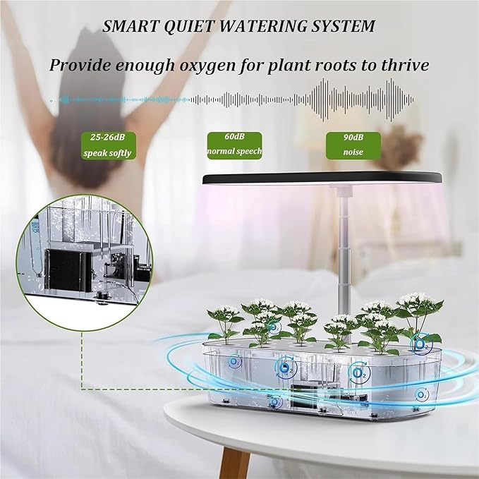Hydroponics Growing Systems Kit Indoor Hydroponics Growing Systemsfor Herbs Fruits and Vegetables(Black)