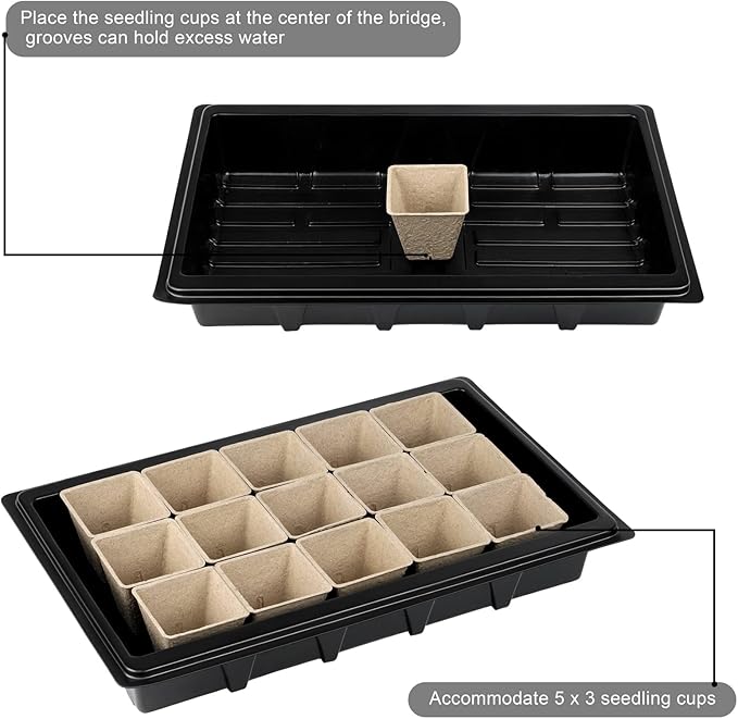Aodaer 193 Pack Seed Starter Kit Including Seed Starter Tray Peat Pots for Seedlings with Plant Labels Tool Plastic Growing Trays Germination Tray Paper Seedling Cups for Indoor Outdoor Garden