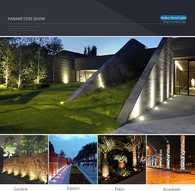 Outdoor Underground Light Recessed Landscape Light 85-265V LED Ground for Garden Yard Driveway Deck Pathway Lights 4 Pack