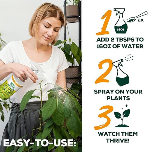 Neem Oil Spray for Plants with Peppermint Oil – for Indoor &amp Outdoor Plants Gardens &amp Houseplants– Best Value Refill 16 oz Concentrate Makes 2 Gallon RTU