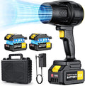 Electric Leaf Blower Cordless with 21V 2 * 3000mAh Batteries and Charger 400000RPM Handheld Battery Powered Leaf Blower One-Touch Speed Adjustment Lightweight Turbo Blower for Yard PatioGarage