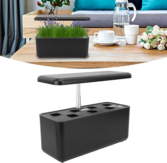 Hydroponics Growing System Pump Circulation Mode LED Hydroponics Growing System Kit for Home (Black)