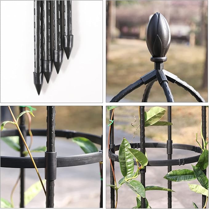 Garden Trellis for Climbing Plants Plant Trellis Tomato Cages and Supports for Vines Crop Garden Outdoor Indoor Potted Plant Support Plant Cage for Flower Vegetable Vines (S:145cm/57in)