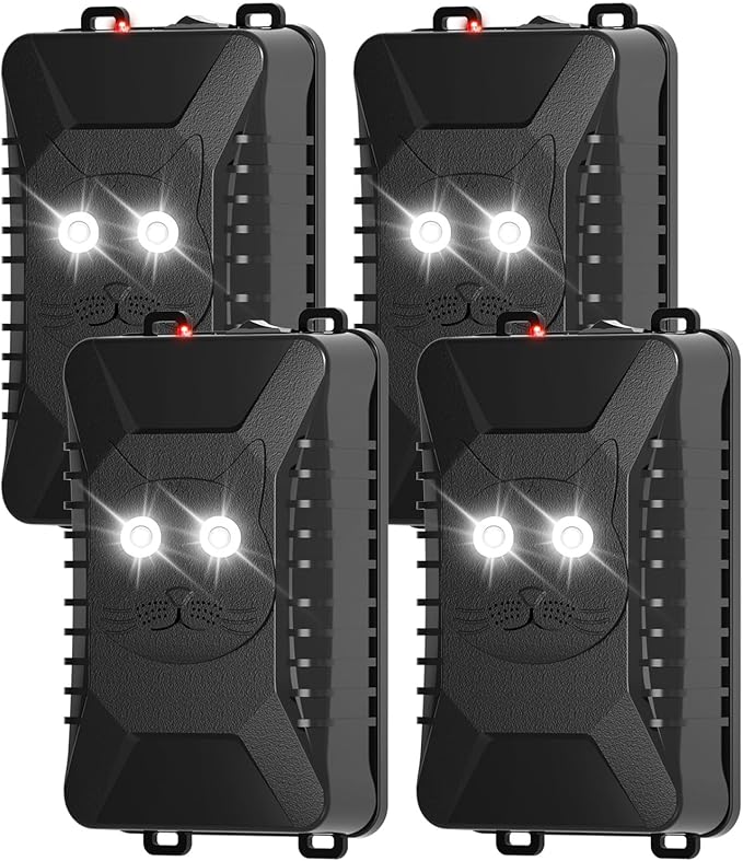 Ultrasonic Rodent Repellent for Car EngineRat Repellent Car Rodent Repeller Under Hood Battery Operated Mouse Deterrent with Flashing LightsKeep Mice Rats Out of Garage Outdoors Indoors4 Pack