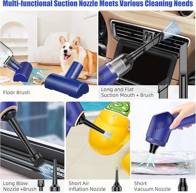 Bug Vacuum Catcher for AdultsSpider and Insect Catcher TrapHandheld Vacuum Cleaner Rechargeable Fly Vacuum Bug Sucker Strong Suction for Stink Bugs Moth for Home Office Car Blue