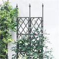 Outdoor Garden Trellis with PE Coated Steel Pipe Metal Plant Trellis Fence for Potted Plants Climbing Plants for Outdoor Patio Lawn Yard Backyard Wall Decoration(113x180cm)