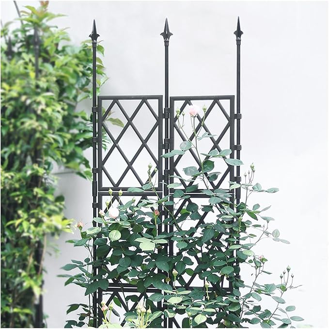 Outdoor Garden Trellis with PE Coated Steel Pipe Metal Plant Trellis Fence for Potted Plants Climbing Plants for Outdoor Patio Lawn Yard Backyard Wall Decoration(30x220cm)