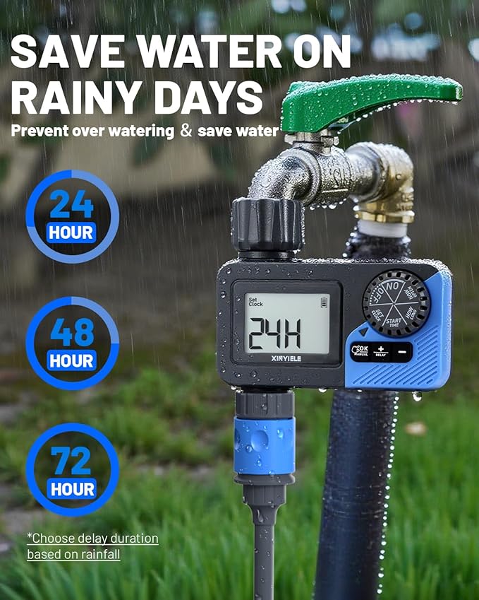 Smart Sprinkler Timer Programmable Garden Smart Hose Watering System Equipment for Garden Automatic Irrigation for Yard/Lawn 1 Outlet