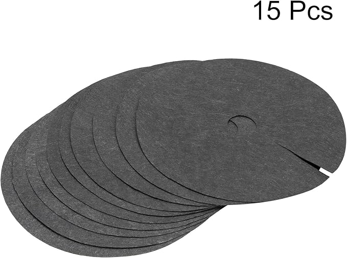 MECCANIXITY Tree Mulch Ring 16.5 Nonwoven Tree Protector Mat Plant Cover for Weed Control Round Weed Barrier Black 15 Pack