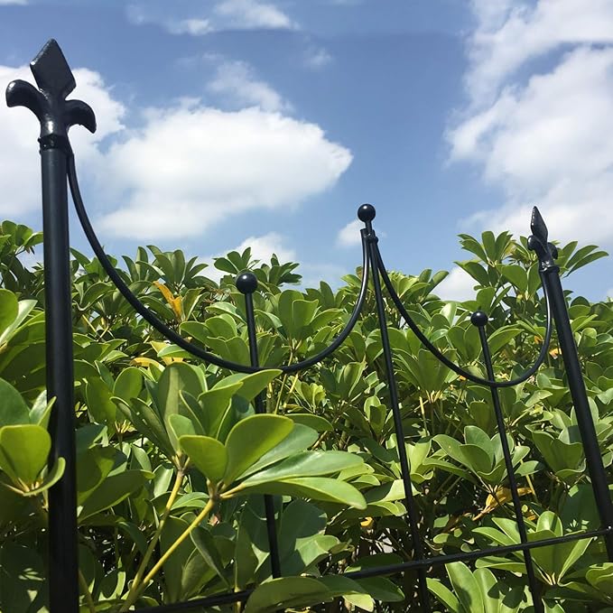 OUTOUR Larger Garden Trellis Plant Support Wire Lattice Grid Panel Stake Fence 70x20 for Climbing Plants Potted Vines Vegetables Vining Flowers Ivy Roses Clematis Lawn Backyard Patio Black