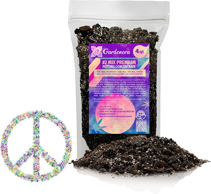 Gardenera Organic Photoperiod Plants Potting Soil Mix - Perfect Balance of Nutrients Drainage and Aeration for Thriving Photoperiod Plants - 4 Quart