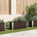 Garden Raised Bed Outdoor planters Garden Bed Planter Boxes Outdoor Suitable for Backyard Patios Flowers Restaurants Brown 39.4x15.7x17.7 Galvanized Steel
