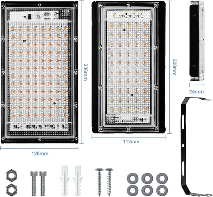 LED Grow Light Full Spectrum Floodlight Plant Growing Light Waterproof Phytolamp for Indoor Outdoor Plants Flower Seedlin50W