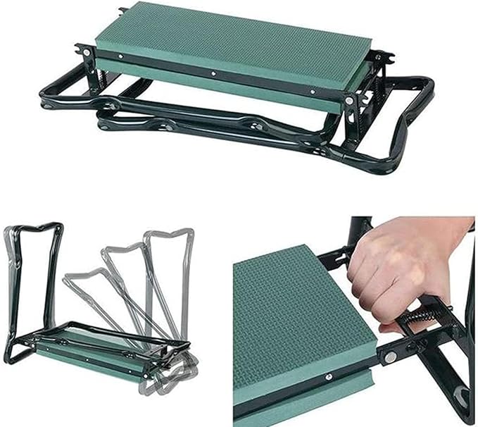 Kneeling Bench for Gardening Foldable Garden Kneeler Seat Heavy Duty Gardening Stool Kneeling Bench with Large Tool Pouch and Wider EVA Foam Kneeling Pad Gifts for Women Men Seniors Gardener