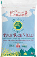 Organic Mechanics Pure Rice Hulls 2 Cu Ft - Sustainable Alternative to Perlite - Enhances Drainage Porosity and Air Space - Eco-Friendly
