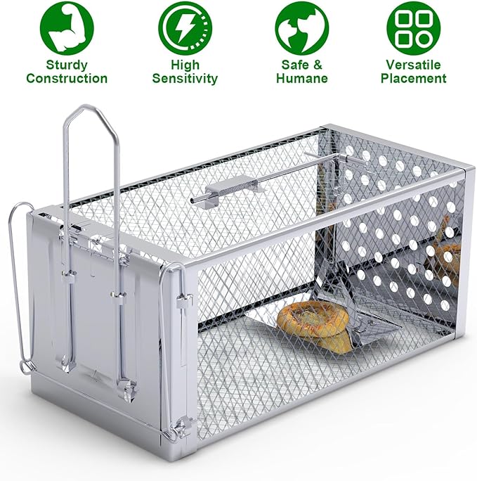 Humane Mouse Trap Live Mouse Traps Catch and ReleaseOne-Way Door Rodent Trap for Indoor &amp Outdoor UseHumane Rat Trap for Small RodentsMiceVoles &amp Squirrels