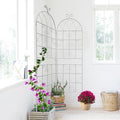 4 Pack Metal Garden Trellis 71 x 19.7 Rustproof Trellis for Climbing Plants Outdoor Flower Support (Cream White)